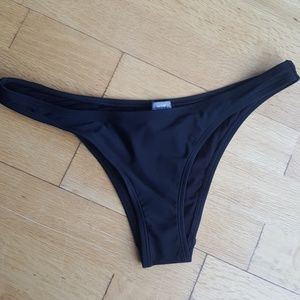 NWT Aerie Black High Leg Cheeky Bikini Bottom
